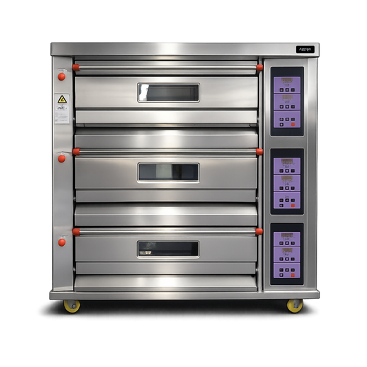 Horno para Pizza de 3 Cámaras 6 Piedras Refractarias a Gas Digital