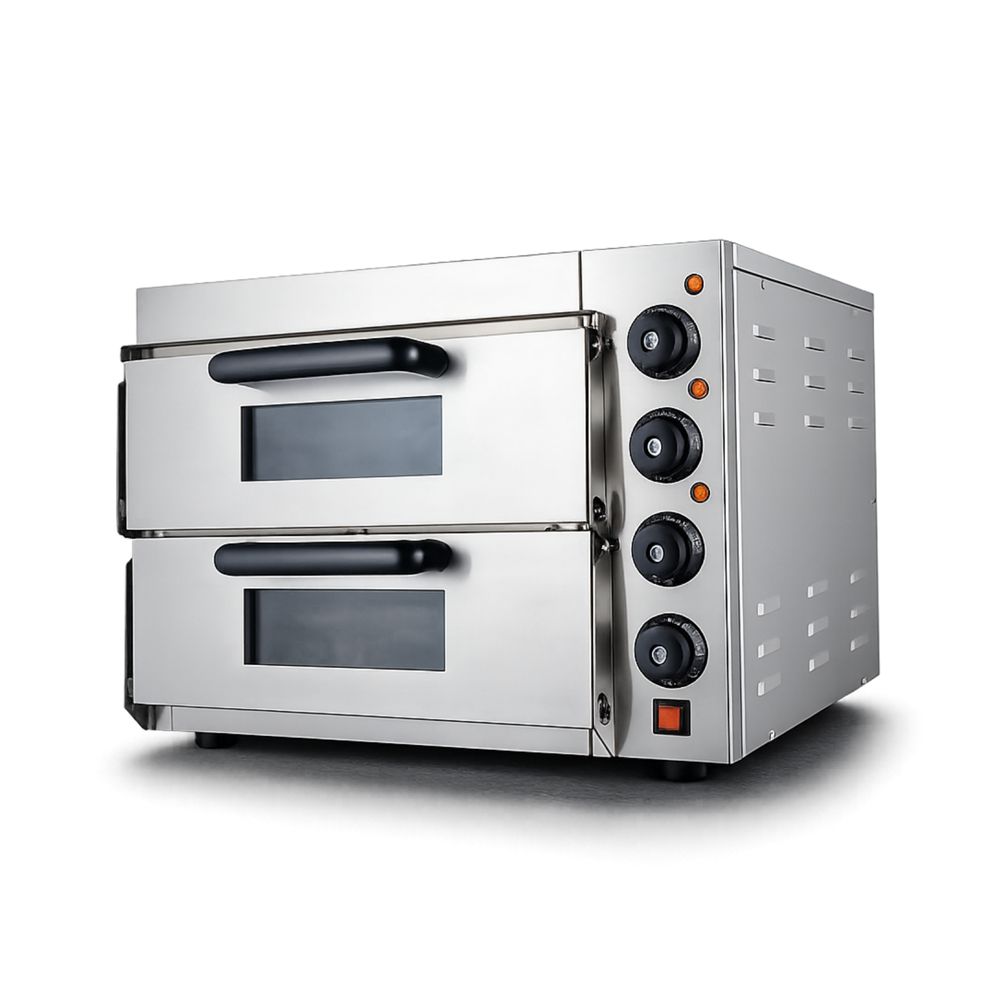 Horno para pizza 2 Camaras con 2 Piedras Refractaria Profesional con Función de Grill-Gratinados