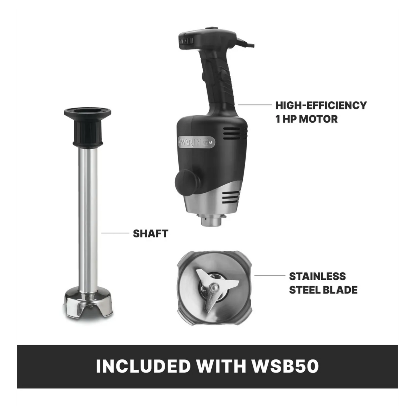 Licuadora de inmersión brazo 30 cm. WARING AZ-WSB50