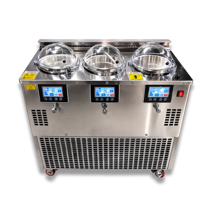 Mantecadora con Vitrina AZ-MIX-30 V3 PRO Fabrica y Exhibe Gelato en el mismo equipo de ultima generación
