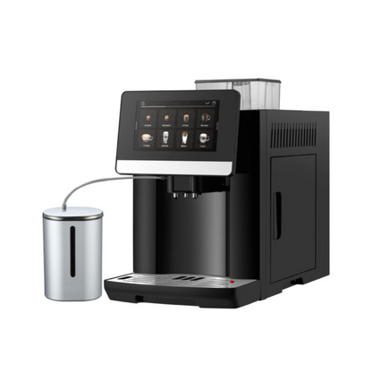 Máquina de Café Super Automática con Dispensador de Leche, Pantalla Táctil MultiFunciones +12 Bebidas