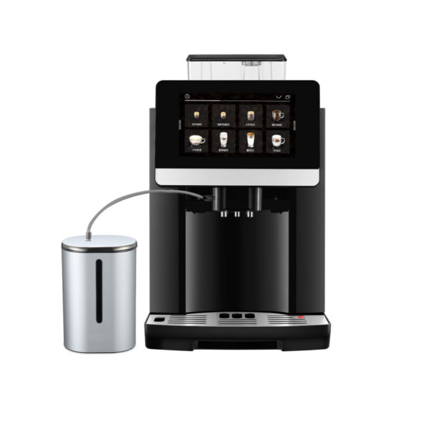 Máquina de Café Super Automática con Dispensador de Leche, Pantalla Táctil MultiFunciones +12 Bebidas