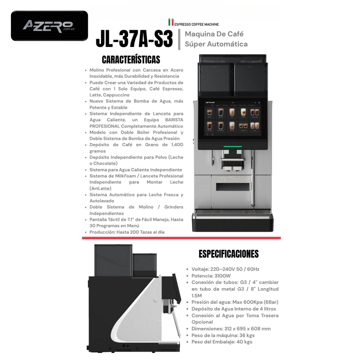 Máquina de Café Super Automática AZ-JL37