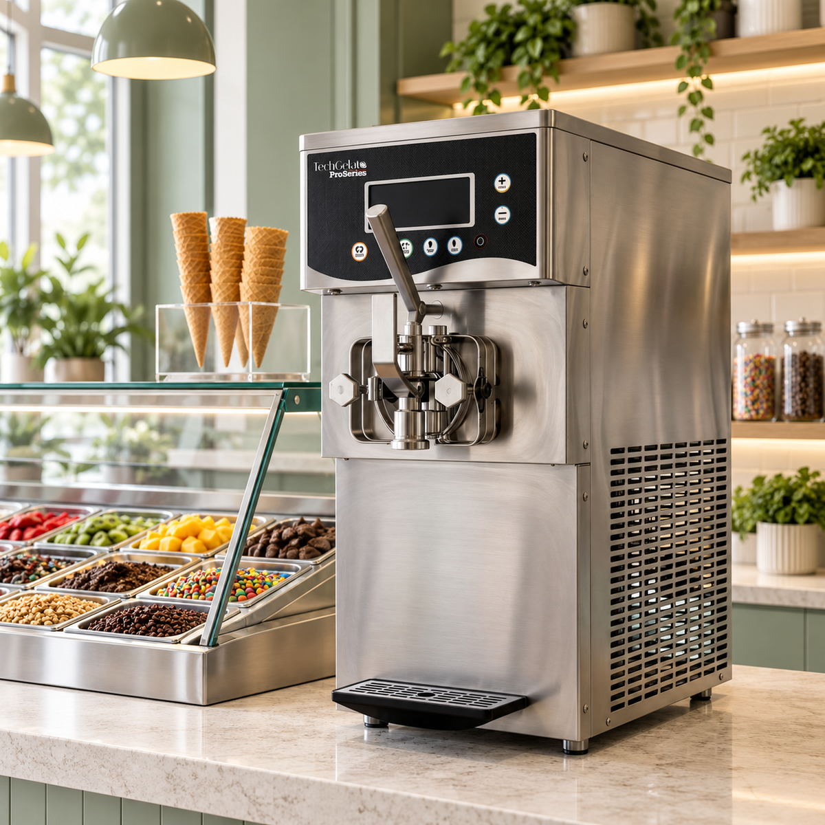Máquina de Helado Suave con Sistema de Pasteurización de 1 boquilla AZ-TG-908