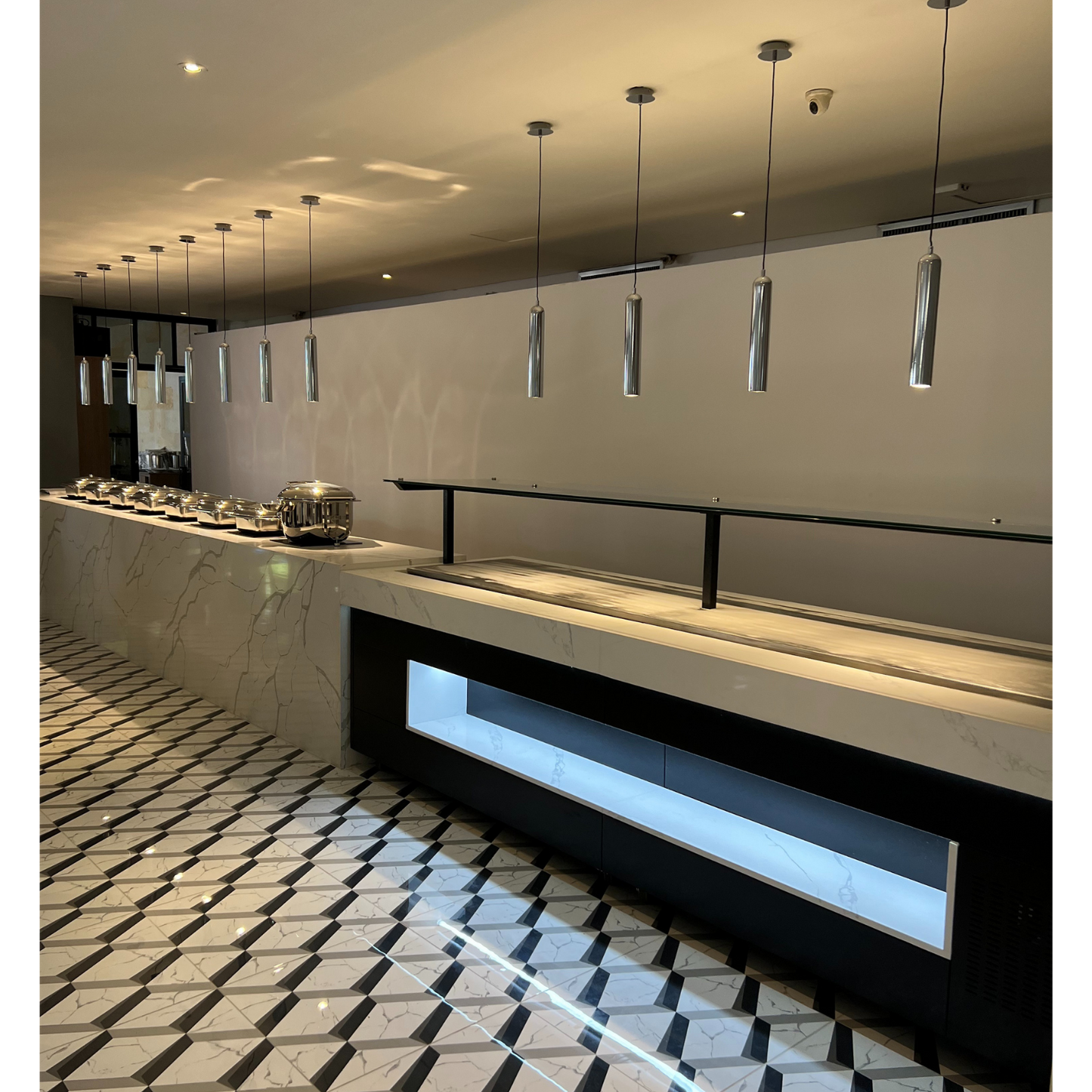 Barra placa fria para buffet sobre medidas