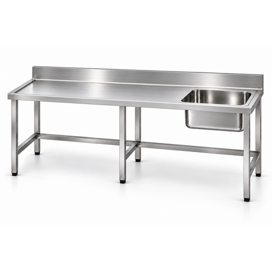 Mesa Trabajo con pozuelo sin Piso de 200 cm - Gama 600