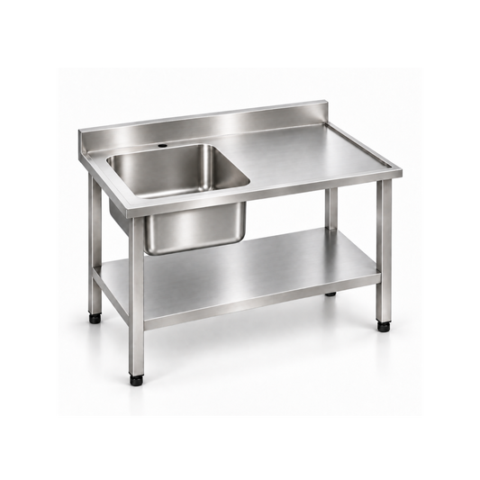 Mesa de Lavado en Acero Inoxidable con Pozuelo 1.00 mt