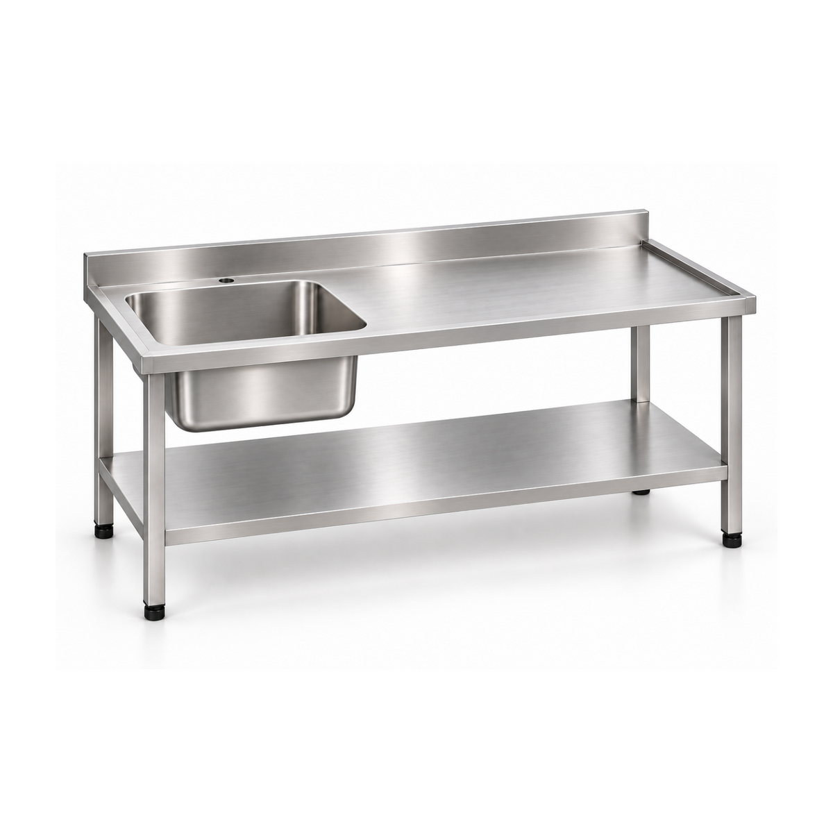 Mesa de Lavado en Acero Inoxidable con Pozuelo 1.50 mt