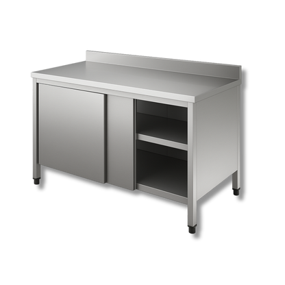 Mesa Trabajo Gabinete con Piso y Entrepaño de 100cm - Gama 600