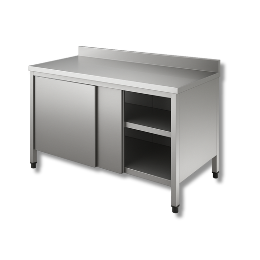 Mesa Trabajo Gabinete con Piso y Entrepaño de 100cm - Gama 600
