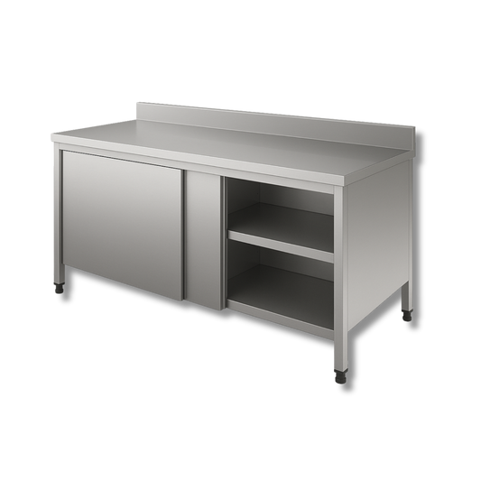 Mesa Trabajo Gabinete con Piso y Entrepaño de 150cm - Gama 600