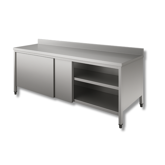 Mesa Trabajo Gabinete con Piso y Entrepaño de 200cm - Gama 600