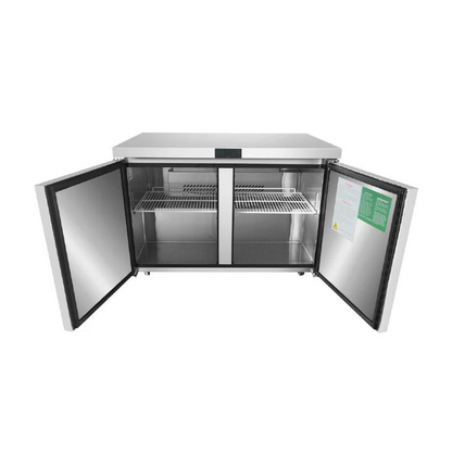 Mesón refrigerado de 2 puertas de 123 cm