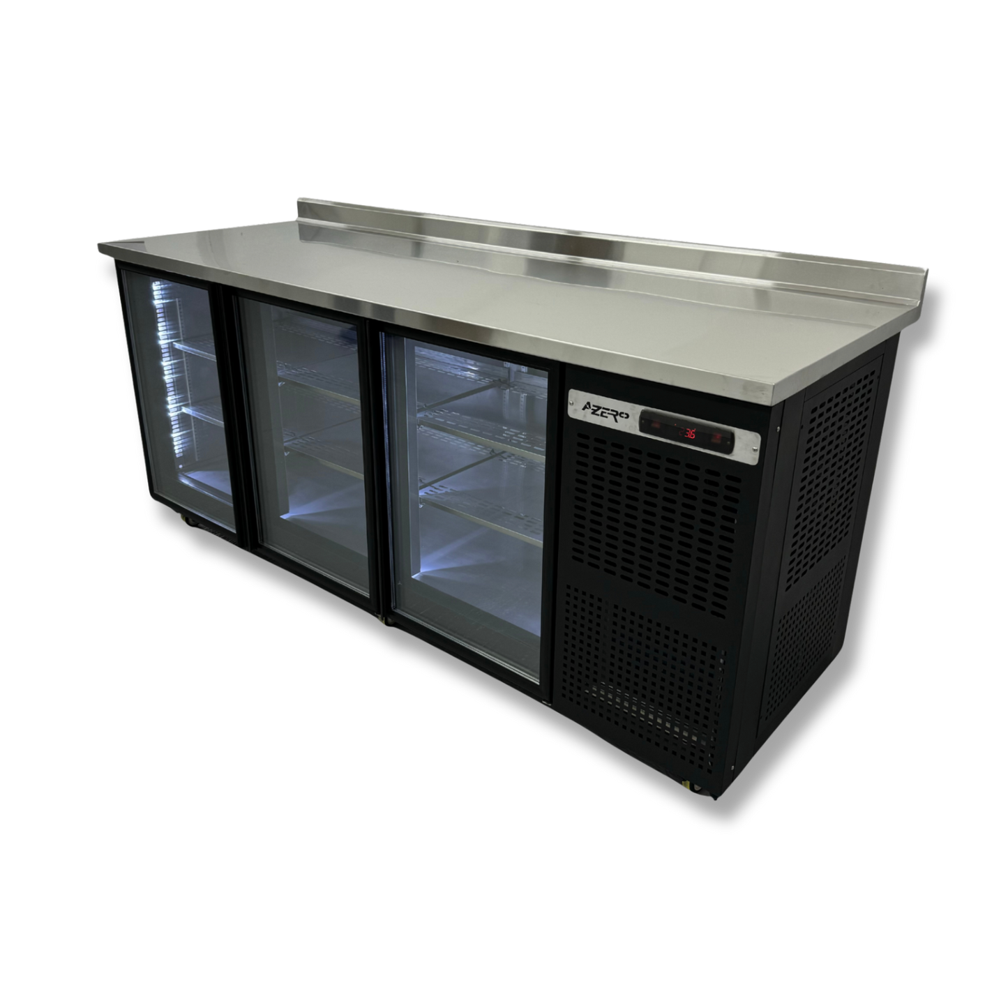 Mesa refrigerada exhibidora para bar 220 cm. BLACK