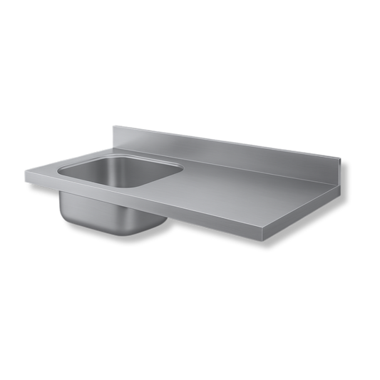 Mesón de 1.50 mts con Pozuelo de 50x40 cm - Gama 600