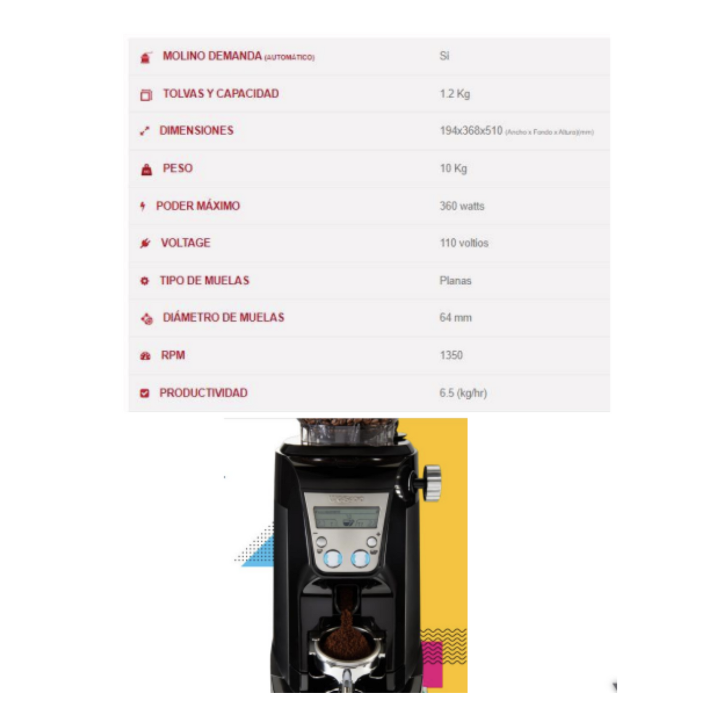 Molino digital para café en grano ENEA ON DEMAND