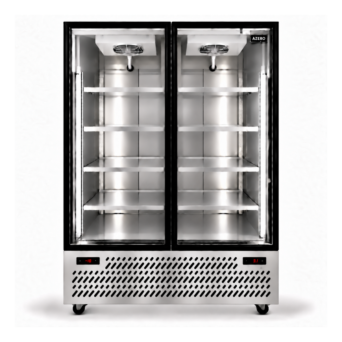 Nevera Vertical Mixta 2 puertas vidrio 1300 litros (Congelador y refrigerador)
