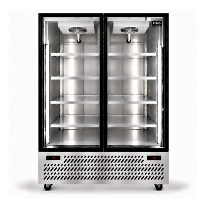 Nevera Vertical Mixta 2 puertas vidrio 1300 litros (Congelador y refrigerador)