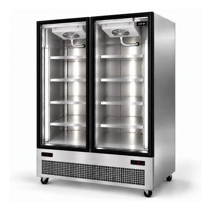 Nevera Vertical Mixta 2 puertas vidrio 1300 litros (Congelador y refrigerador)
