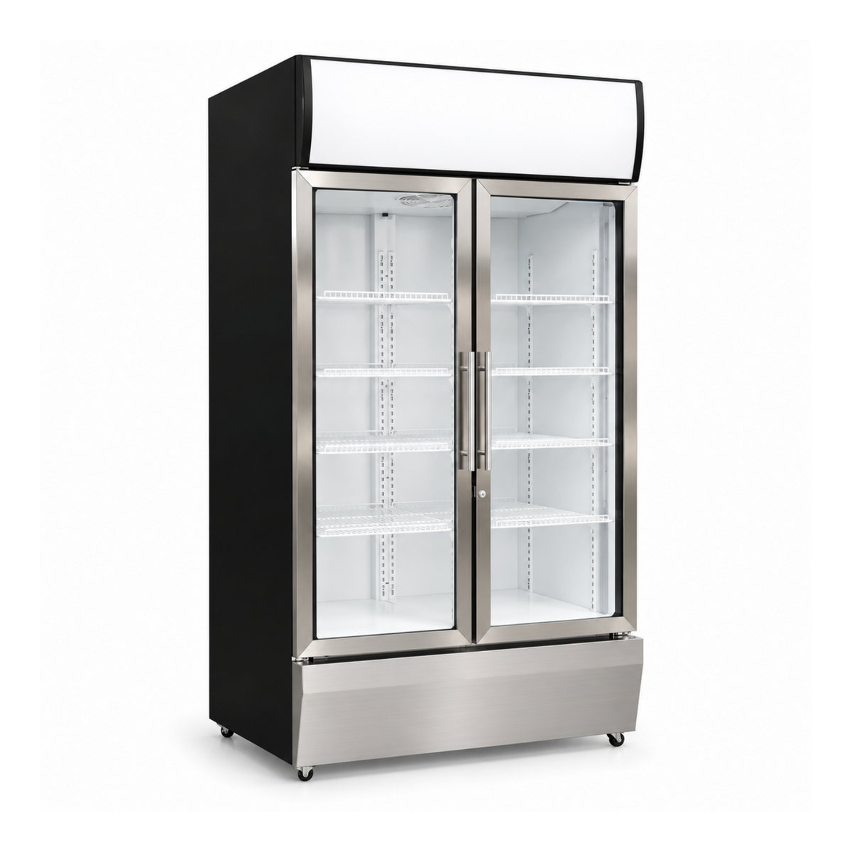 Nevera Vertical Refrigeración 1000 litros 2 puertas frente en Acero Inoxidable