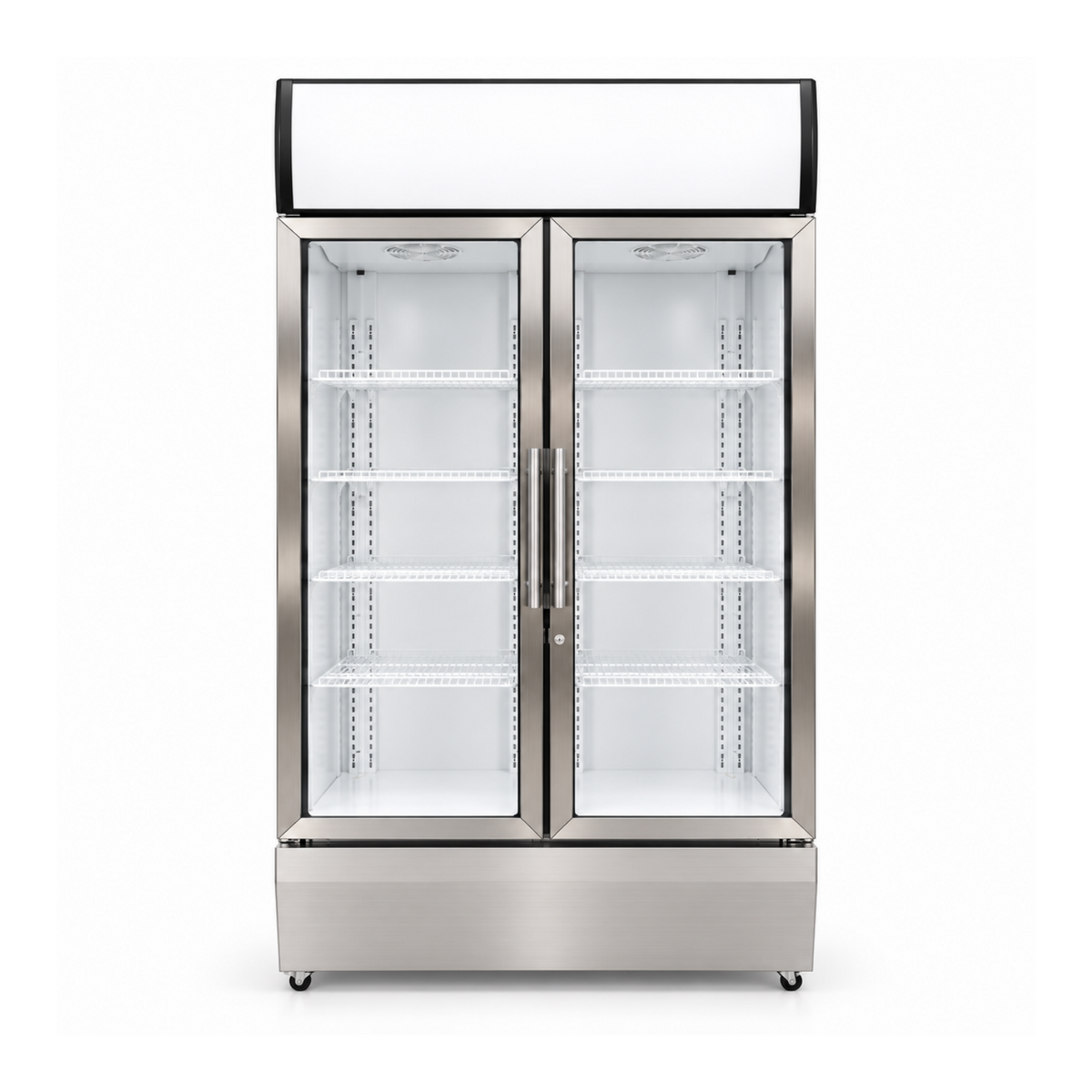 Nevera Vertical Refrigeración 1000 litros 2 puertas frente en Acero Inoxidable