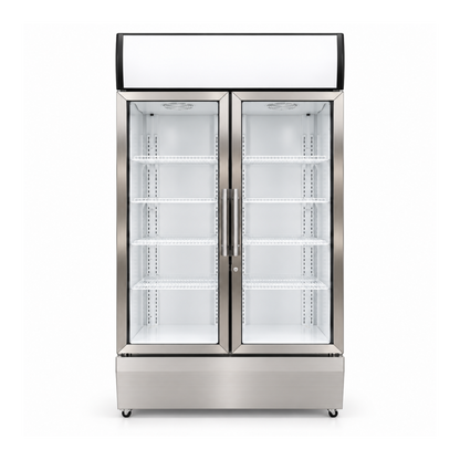 Nevera Vertical Refrigeración 1000 litros 2 puertas frente en Acero Inoxidable