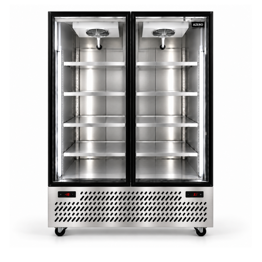 Nevera Vertical Mixta 2 puertas vidrio 1300 litros (Congelador y refrigerador)