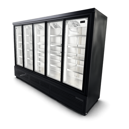 Nevera Vertical Refrigeración 5 puertas AINOX BLACK