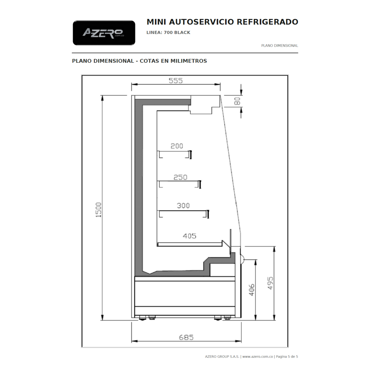 Mini Autoservicio Refrigerado 1.50 mts. EVO BLACK