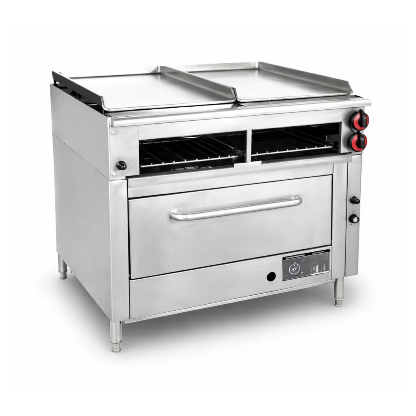 Plancha Asador doble Industrial con doble Gratinador y Horno