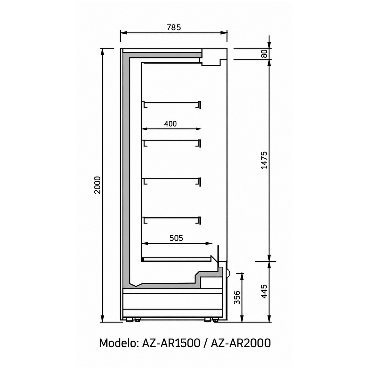 Autoservicio Refrigerado Autocontenido 2.00 mts. EVO BLACK