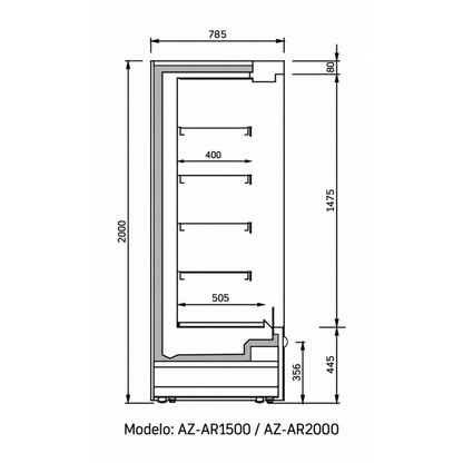 Autoservicio Refrigerado Autocontenido 2.00 mts. EVO BLACK