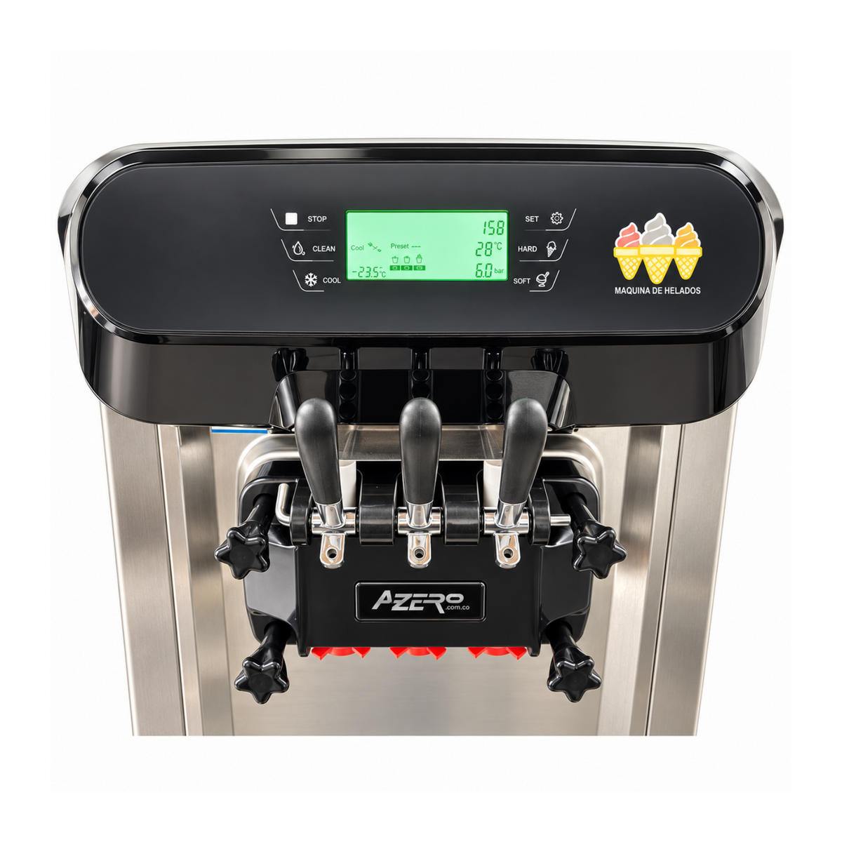 Máquina Helado Suave Profesional de 3 Boquillas AZ-MHS600P