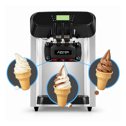 Máquina Helado Suave Profesional de 3 Boquillas AZ-MHS600P