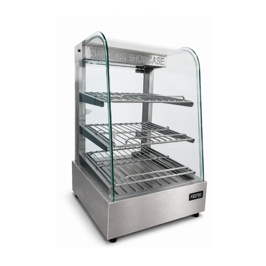 Vitrina Calentadora de Alimentos  sobremostrador 38 cm – Vidrio Curvo