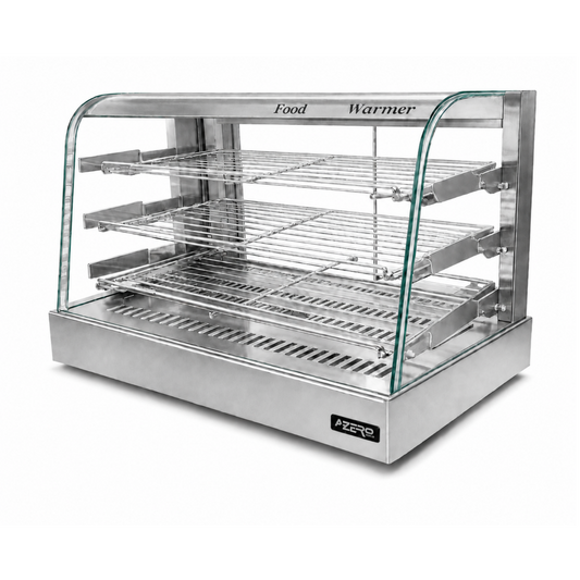 Vitrina Calentadora de Alimentos Sobremostrador 89 cm – Vidrio Curvo