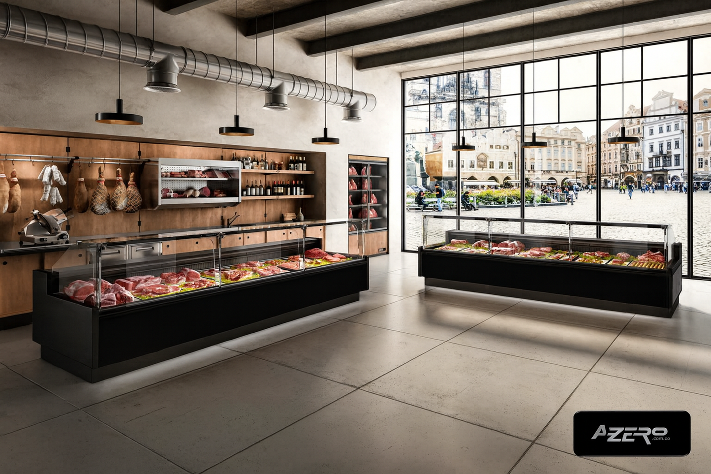 Vitrina para Exhibición de Carne Refrigerada