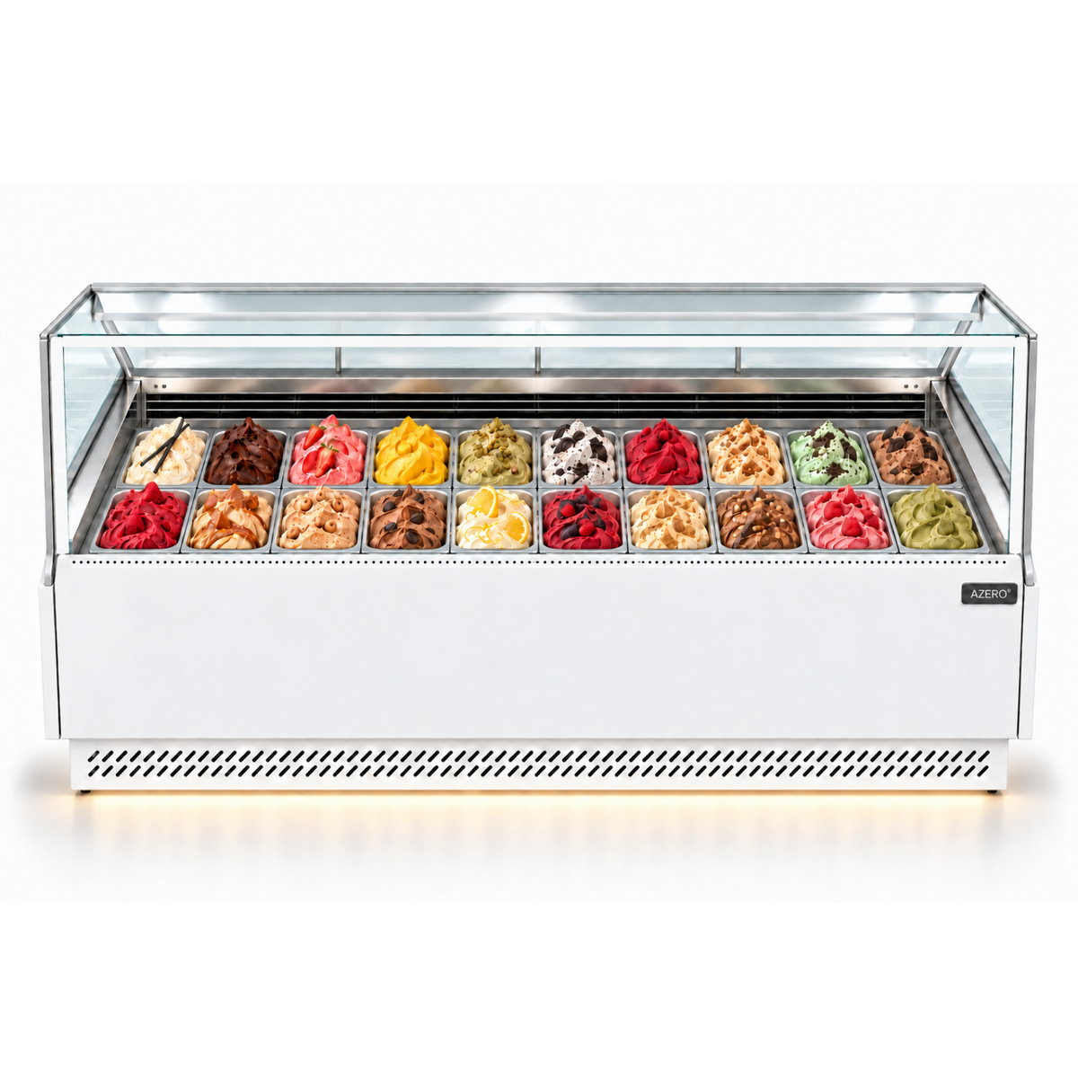 Vitrina Helado Duro o Gelato 20 sabores AZ-VH1900 ECO WHITE