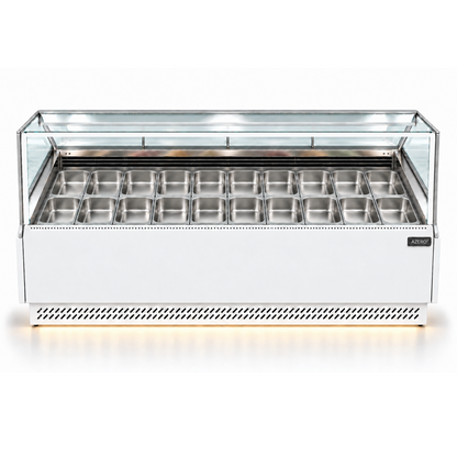 Vitrina Helado Duro o Gelato 20 sabores AZ-VH1900 ECO WHITE