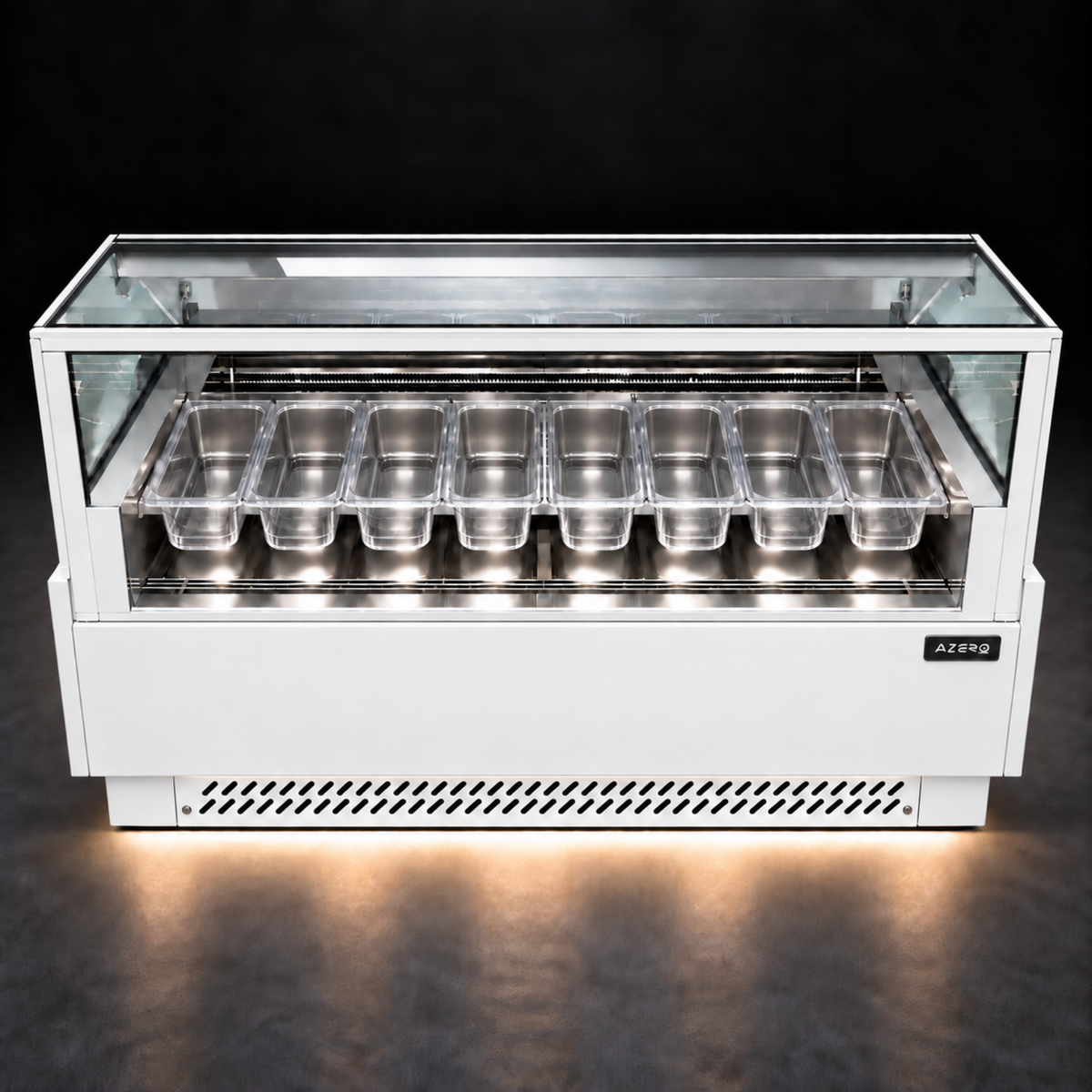 Vitrina Helado Duro o Gelato 8 Sabores SLIM AZ-VH8A1560 EVO WHITE
