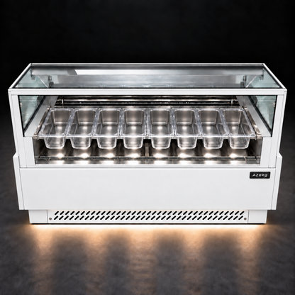 Vitrina Helado Duro o Gelato 8 Sabores SLIM AZ-VH8A1560 EVO WHITE