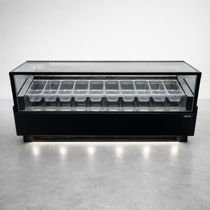 Vitrina Helado duro o Gelato 10 Sabores SLIM AZ-VH10A1885 EVO BLACK