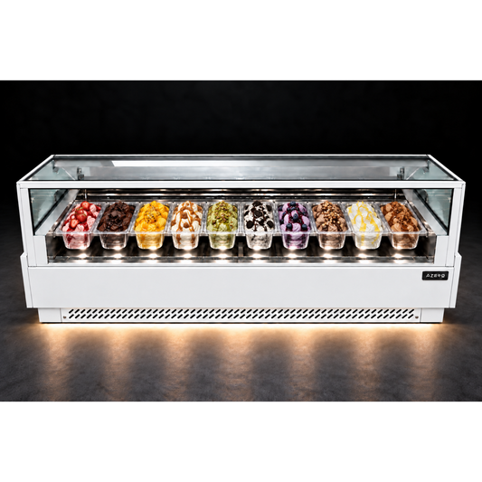 Vitrina Helado duro o Gelato 10 Sabores SLIM AZ-VH10A1885 EVO WHITE