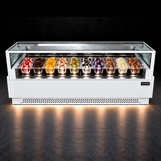 Vitrina Helado duro o Gelato 10 Sabores SLIM AZ-VH10A1885 EVO WHITE