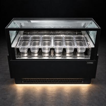 Vitrina Helado duro o Gelato 6 Sabores SLIM AZ-VH6A1230 EVO BLACK