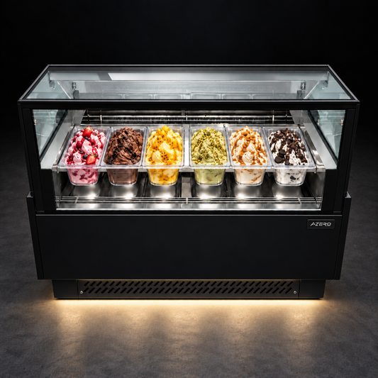 Vitrina Helado duro o Gelato 6 Sabores SLIM AZ-VH6A1230 EVO BLACK