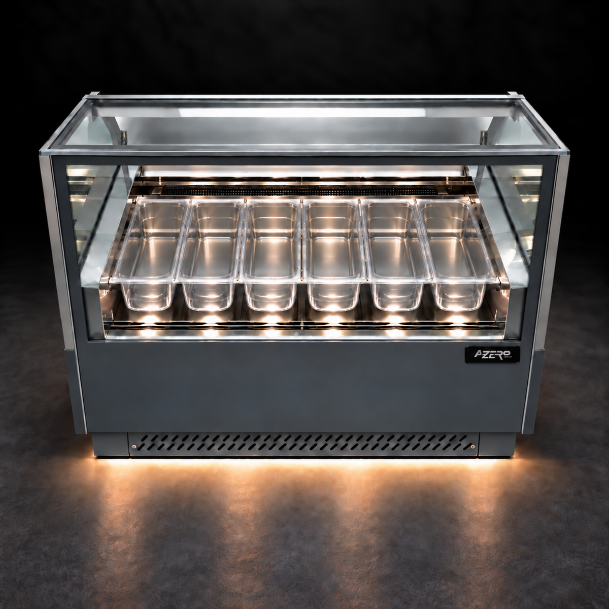 Vitrina Helado duro o Gelato 6 Sabores SLIM AZ-VH6A1200 EVO GRIS ALPINO