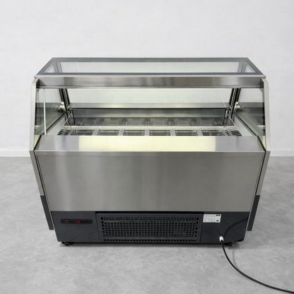 Vitrina Helado duro o Gelato 6 Sabores SLIM AZ-VH6A1230 EVO GRIS ALPINO