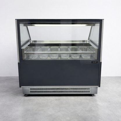 Vitrina Helado duro o Gelato 6 Sabores SLIM AZ-VH6A1230 EVO GRIS ALPINO