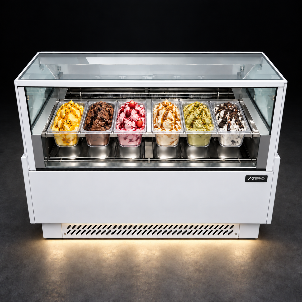 Vitrina Helado duro o Gelato 6 Sabores SLIM AZ-VH6A1200 EVO WHITE